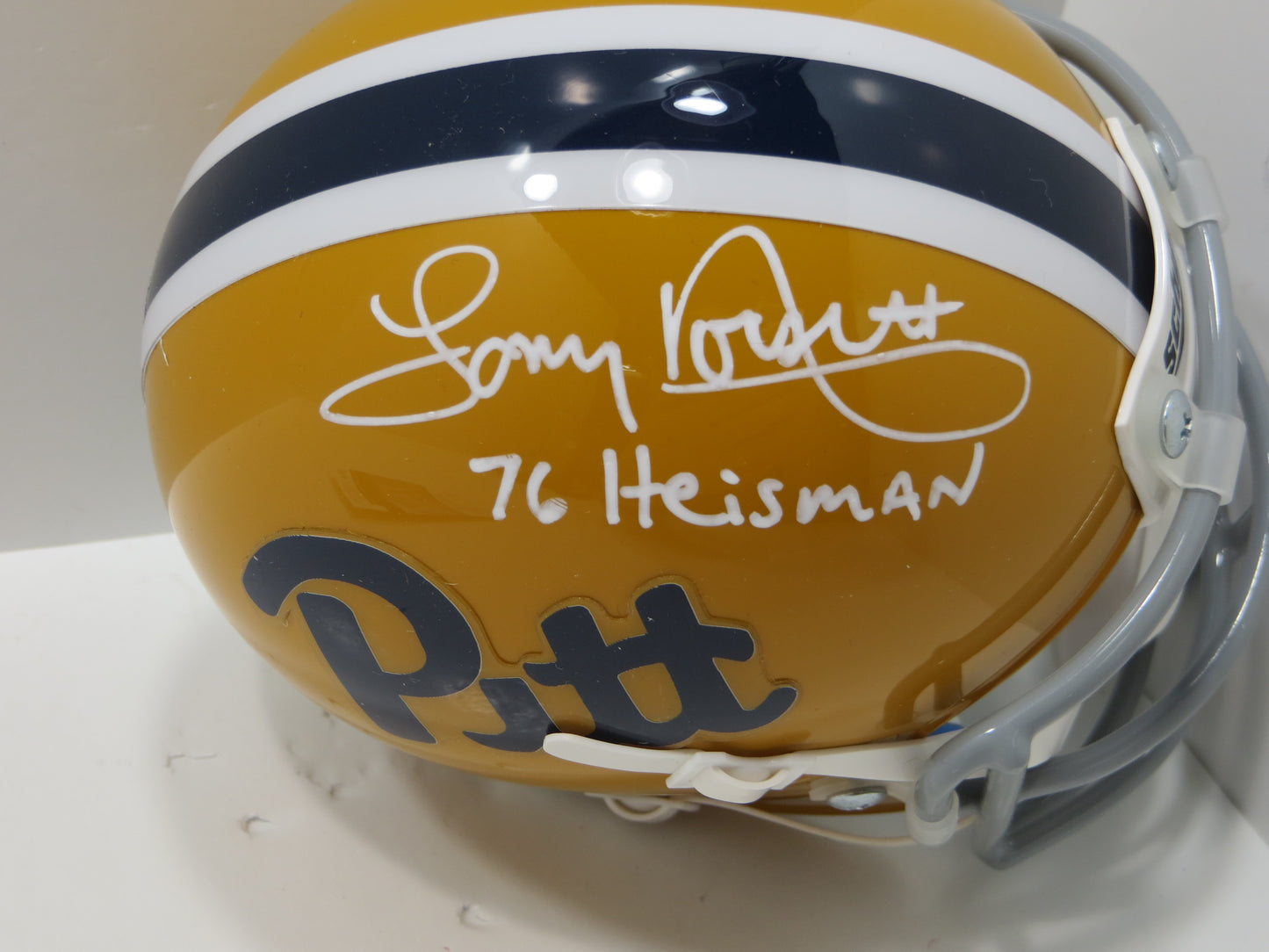 TONY DORSETT SIGNED PITT PANTHERS TB MINI HELMET w/76 HEISMAN JSA COA
