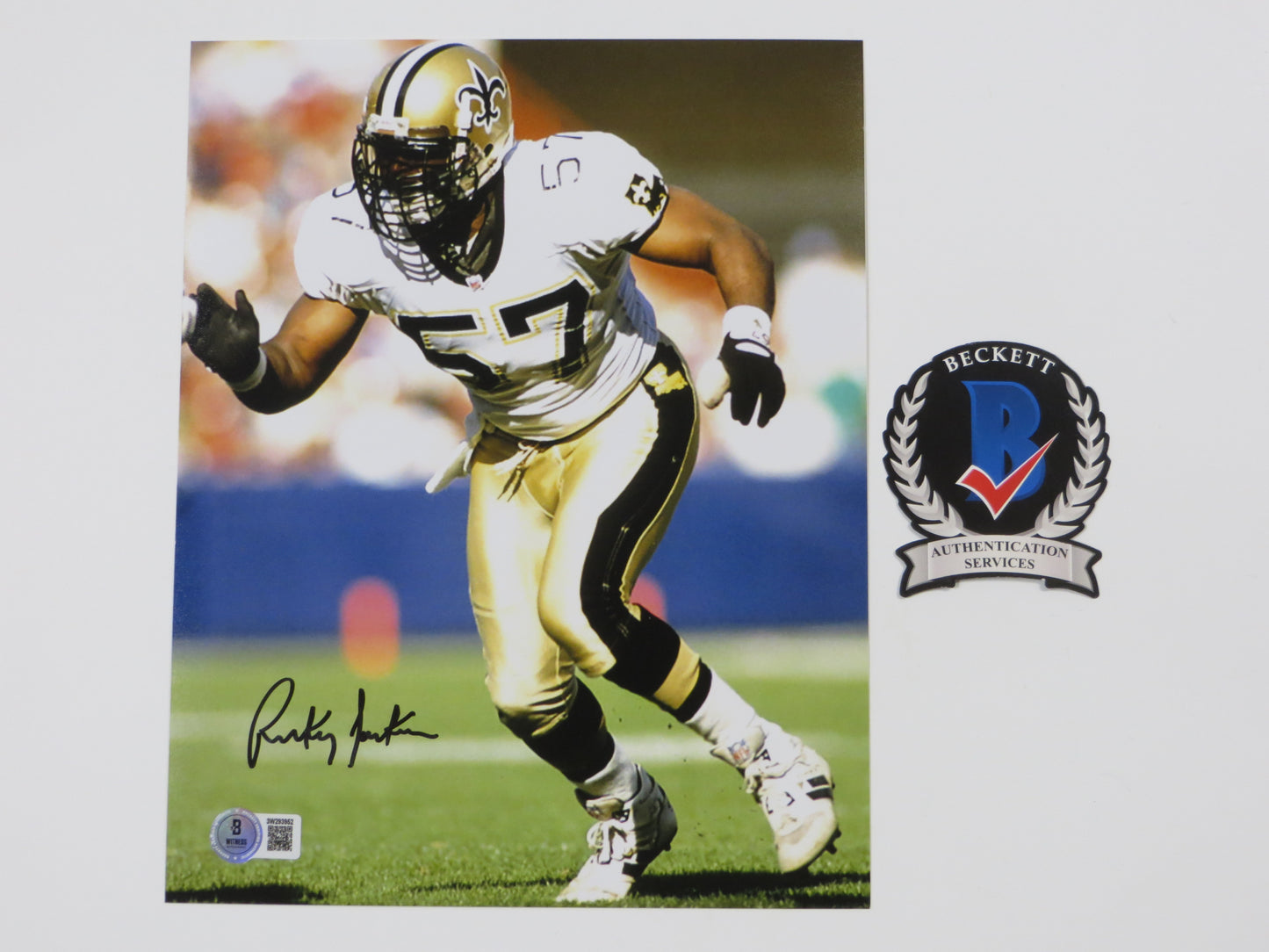 RICKEY JACKSON NEW ORLEANS SAINTS SIGNED 8x10 PHOTO Pitt Panthers BAS COA