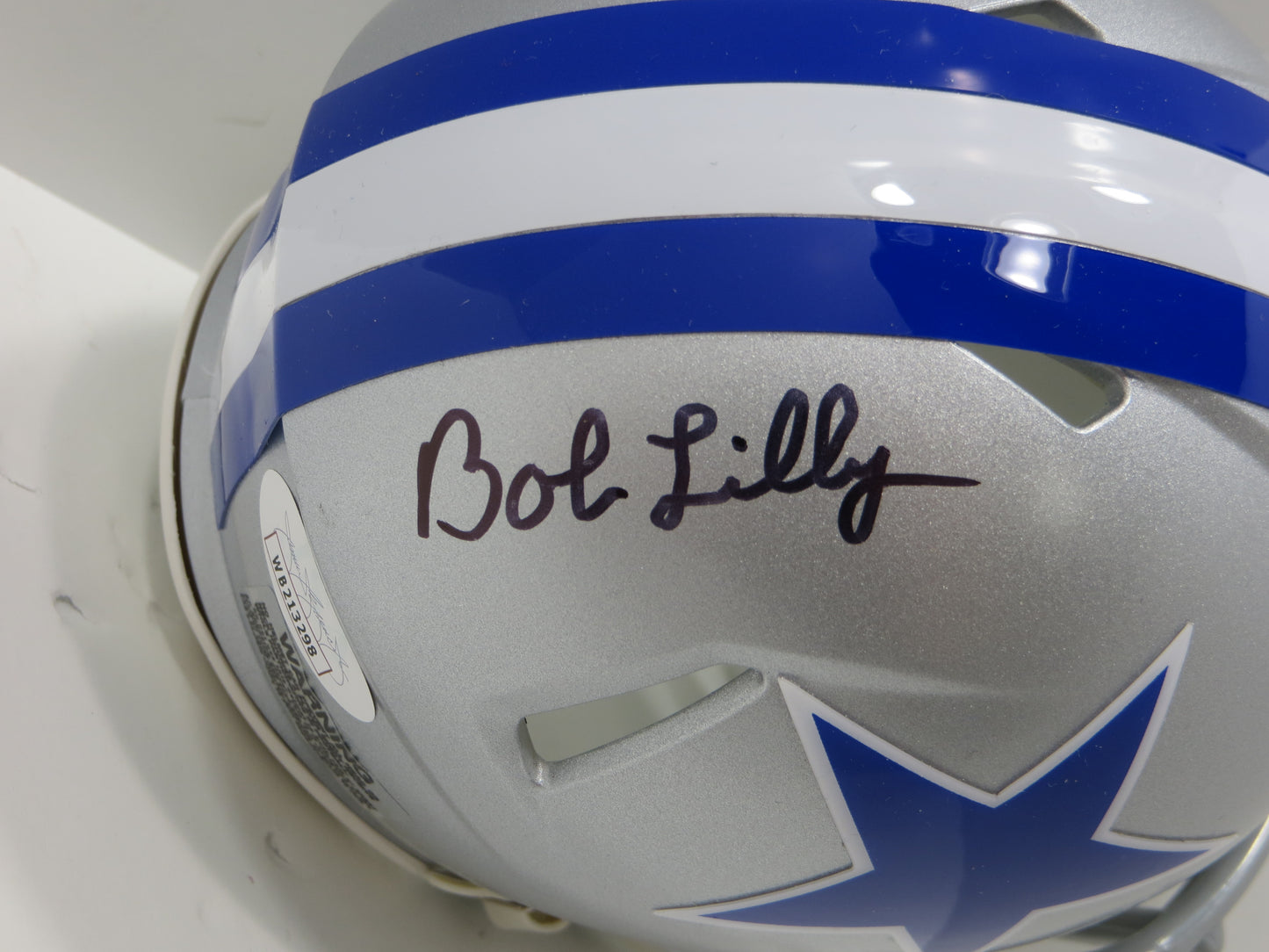 BOB LILLY SIGNED DALLAS COWBOYS RIDDELL MINI TB HELMET w/2 INSCs JSA COA