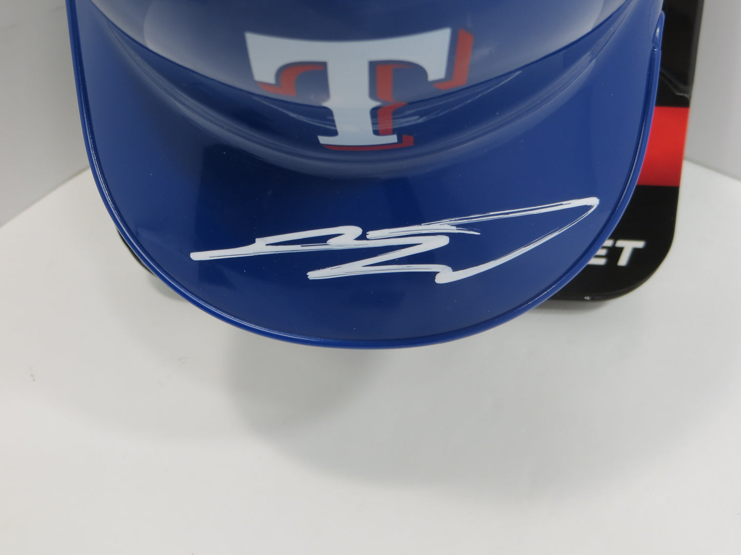 SEBASTIAN WALCOTT SIGNED TEXAS RANGERS MINI RAWLINGS BATTING HELMET BAS