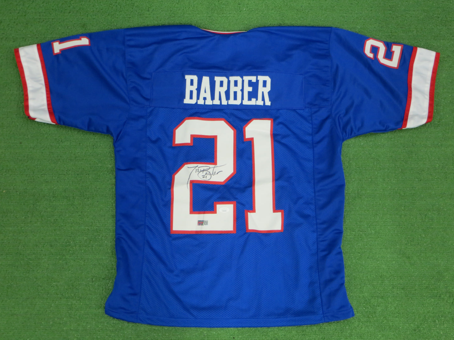 TIKI BARBER NEW YORK NY GIANTS SIGNED JERSEY Virginia Cavaliers JSA COA