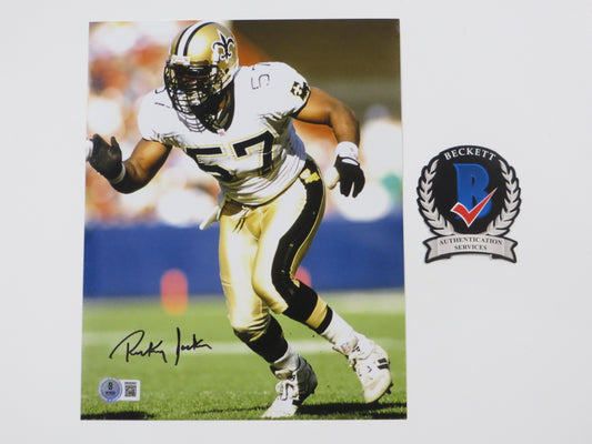 RICKEY JACKSON NEW ORLEANS SAINTS SIGNED 8x10 PHOTO Pitt Panthers BAS COA