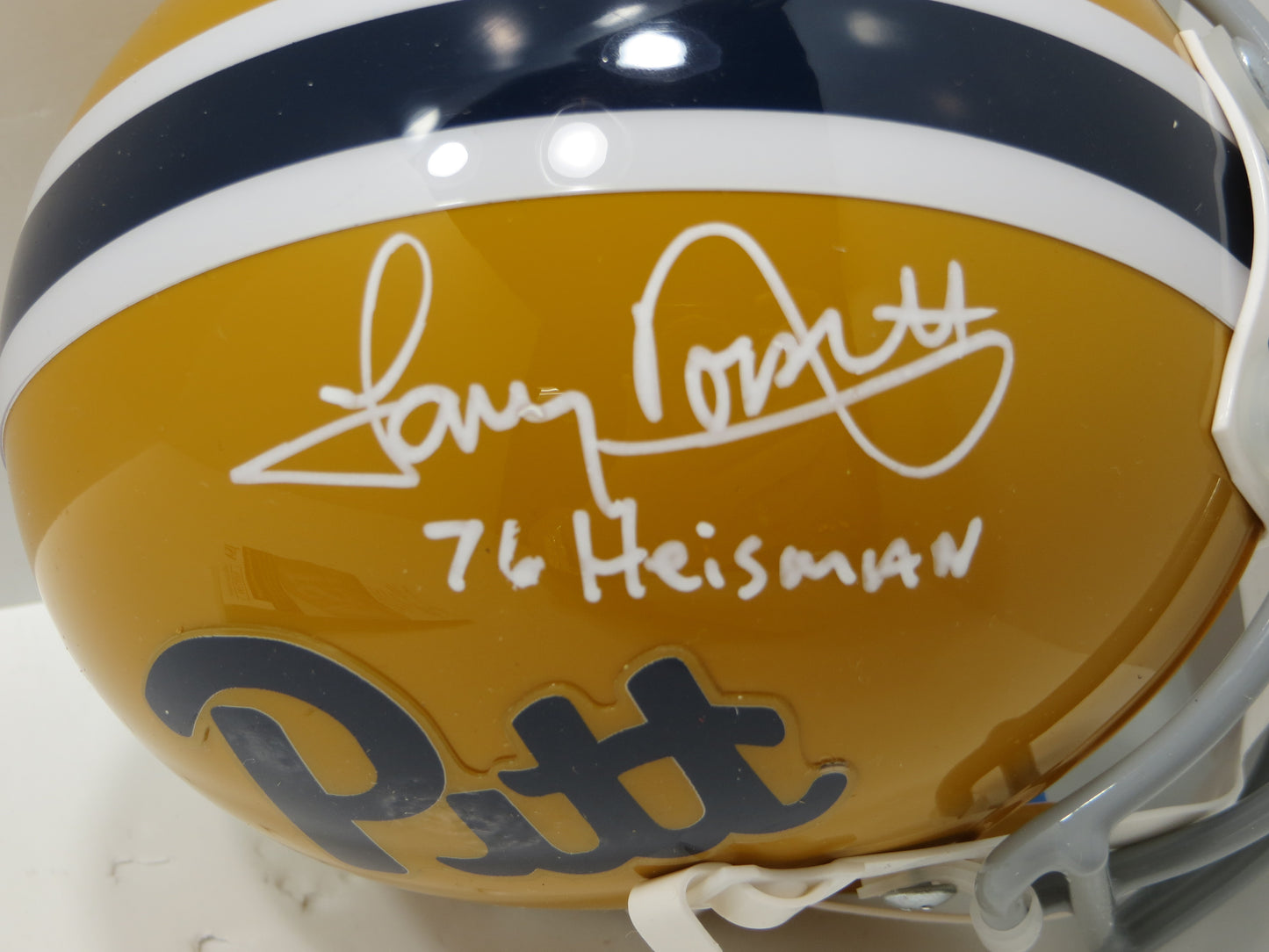 TONY DORSETT SIGNED PITT PANTHERS TB MINI HELMET w/76 HEISMAN JSA COA