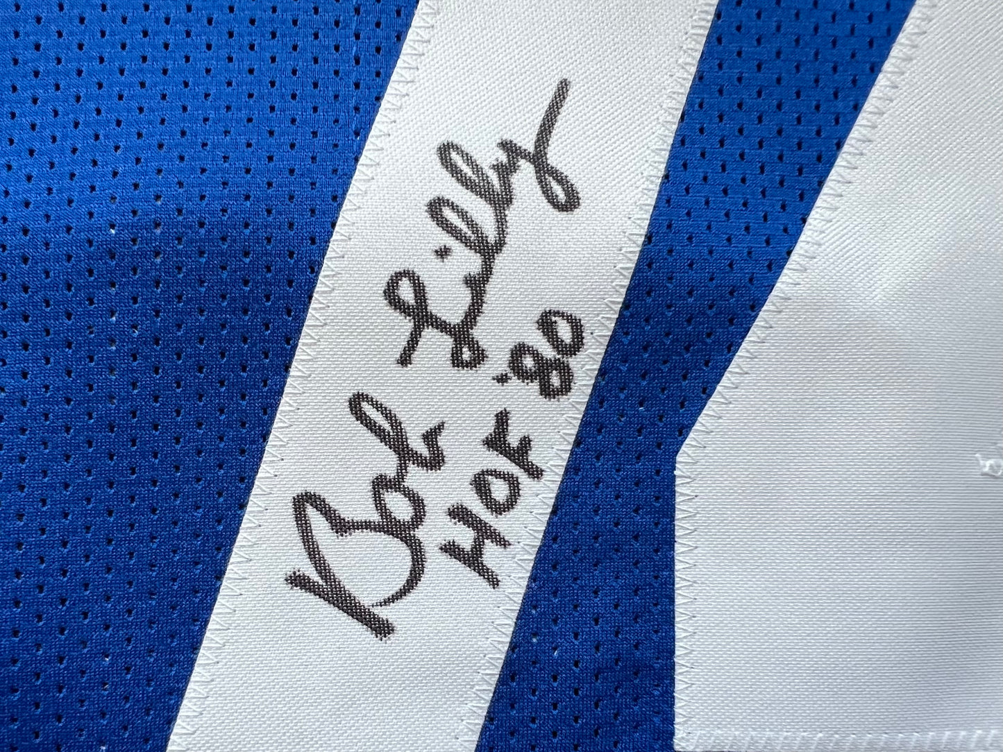 BOB LILLY SIGNED BLUE JERSEY Size 2XL Dallas Cowboys w/HOF 80 BAS COA