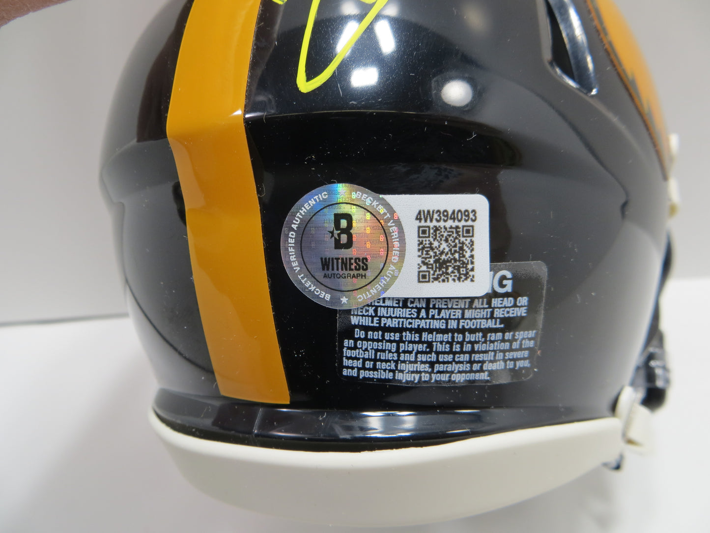 BOB STOOPS SIGNED IOWA HAWKEYES MINI HELMET OU Sooners BAS COA