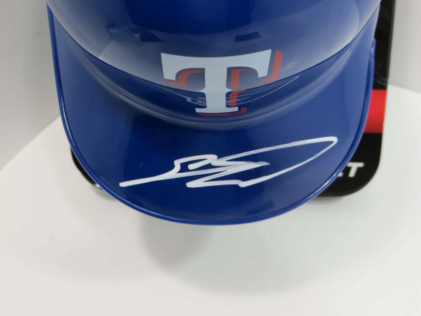 SEBASTIAN WALCOTT SIGNED TEXAS RANGERS MINI RAWLINGS BATTING HELMET BAS