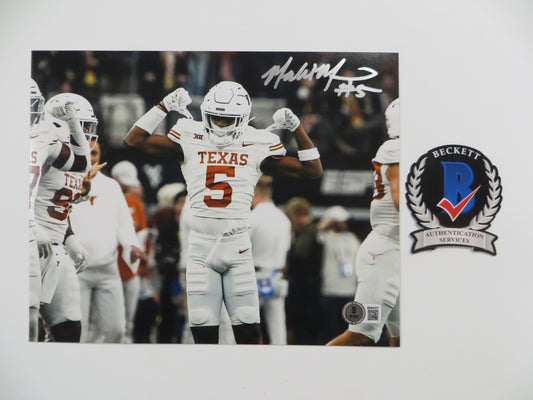 MALIK MUHAMMAD Texas Longhorns White Jersey SIGNED 8x10 PHOTO BAS COA