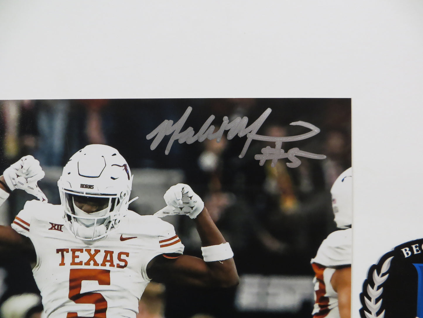 MALIK MUHAMMAD Texas Longhorns White Jersey SIGNED 8x10 PHOTO BAS COA