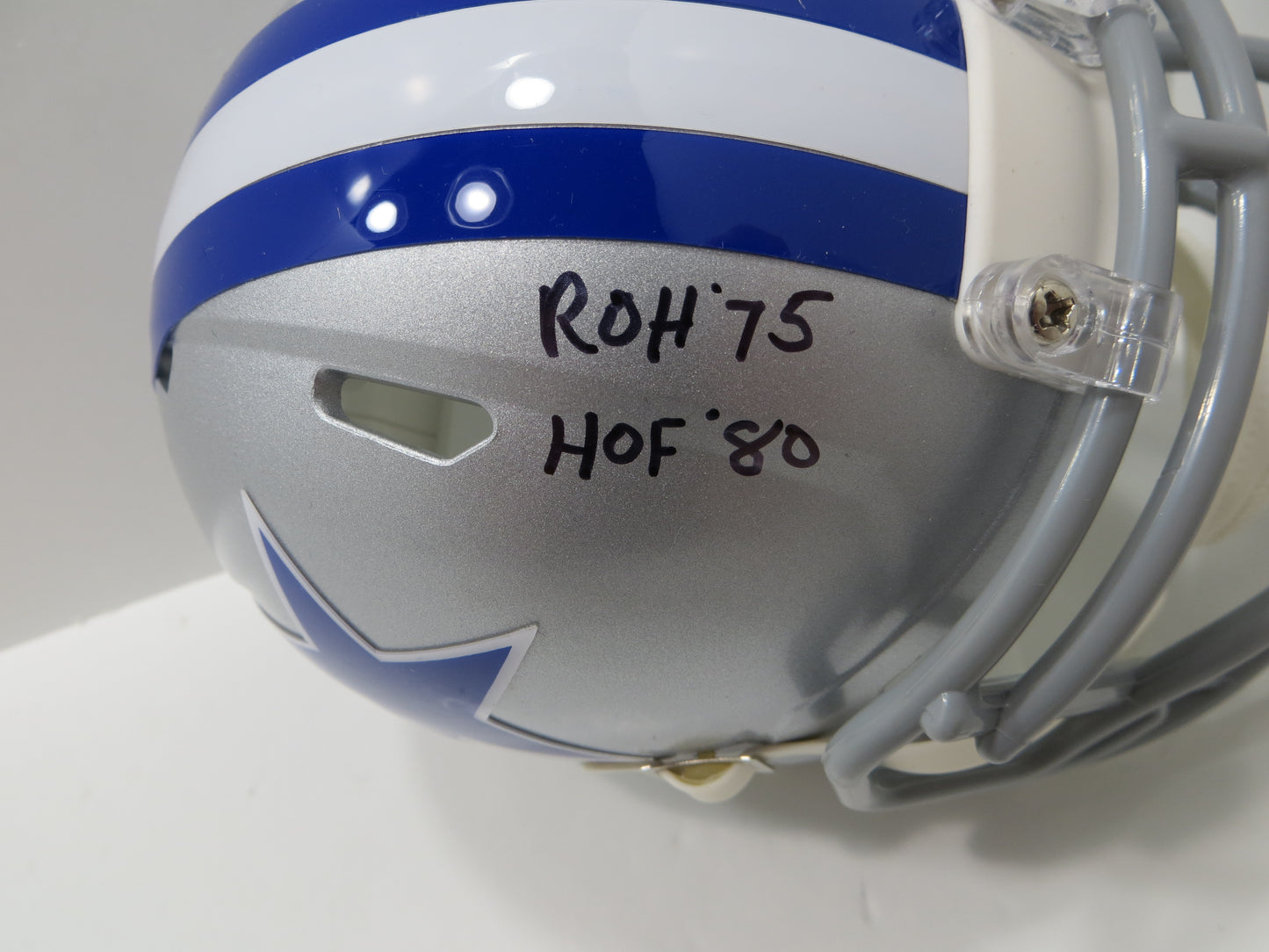 BOB LILLY SIGNED DALLAS COWBOYS RIDDELL MINI TB HELMET w/2 INSCs JSA COA