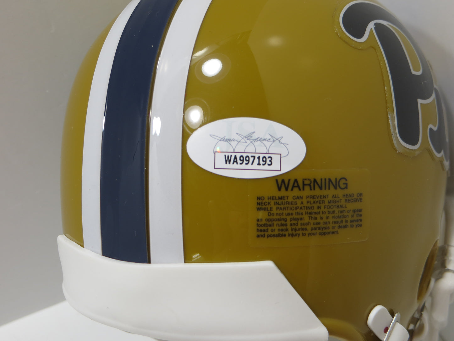 TONY DORSETT SIGNED PITT PANTHERS THROWBACK MINI HELMET w/76NatChamps JSA