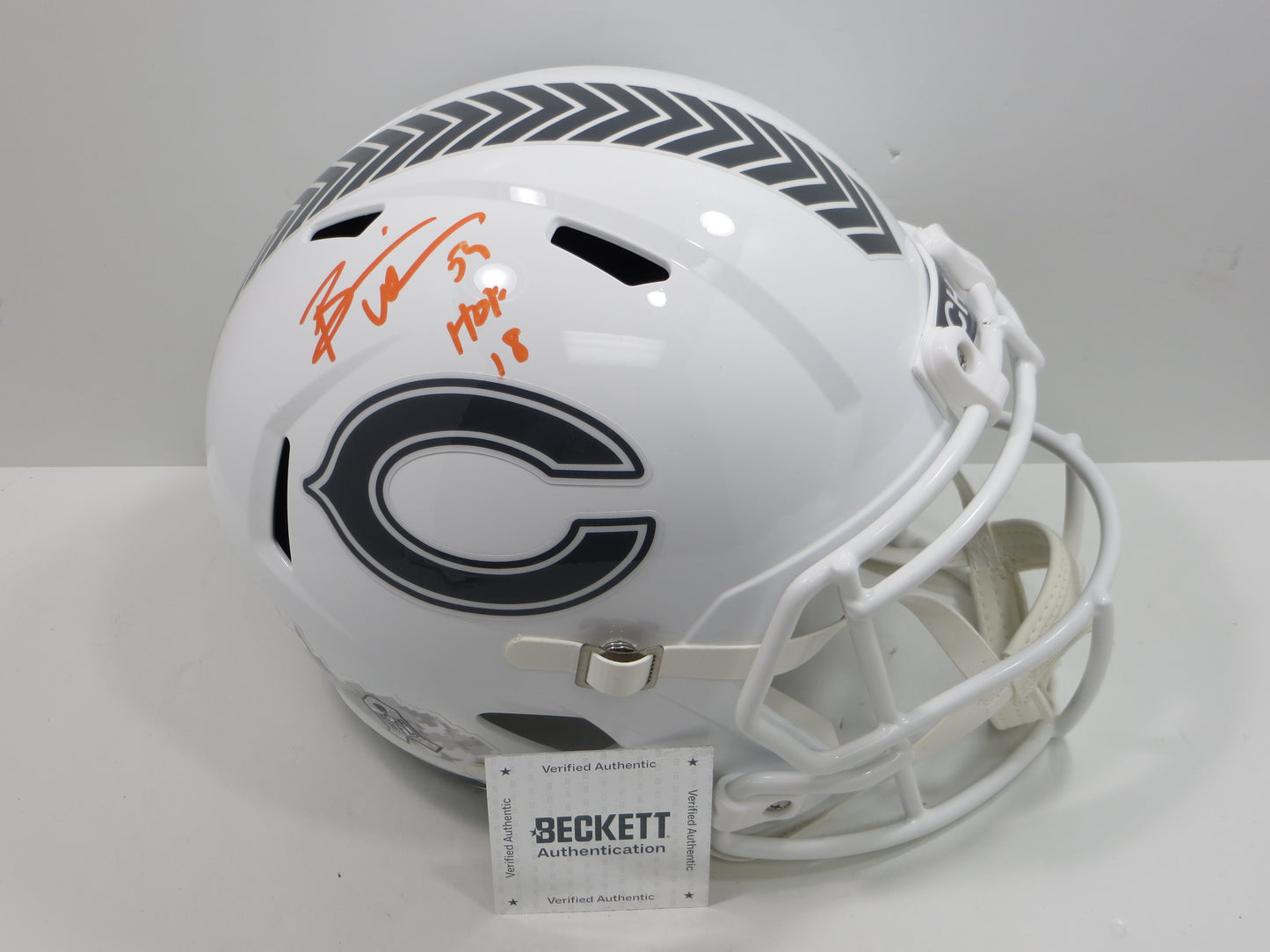 BRIAN URLACHER CHICAGO BEARS SIGNED SALUTE TO SERVICE SPEED F/S Helmet w/HOF BAS