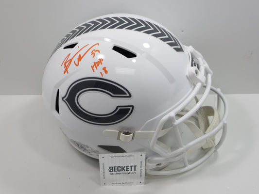 BRIAN URLACHER CHICAGO BEARS SIGNED SALUTE TO SERVICE SPEED F/S Helmet w/HOF BAS