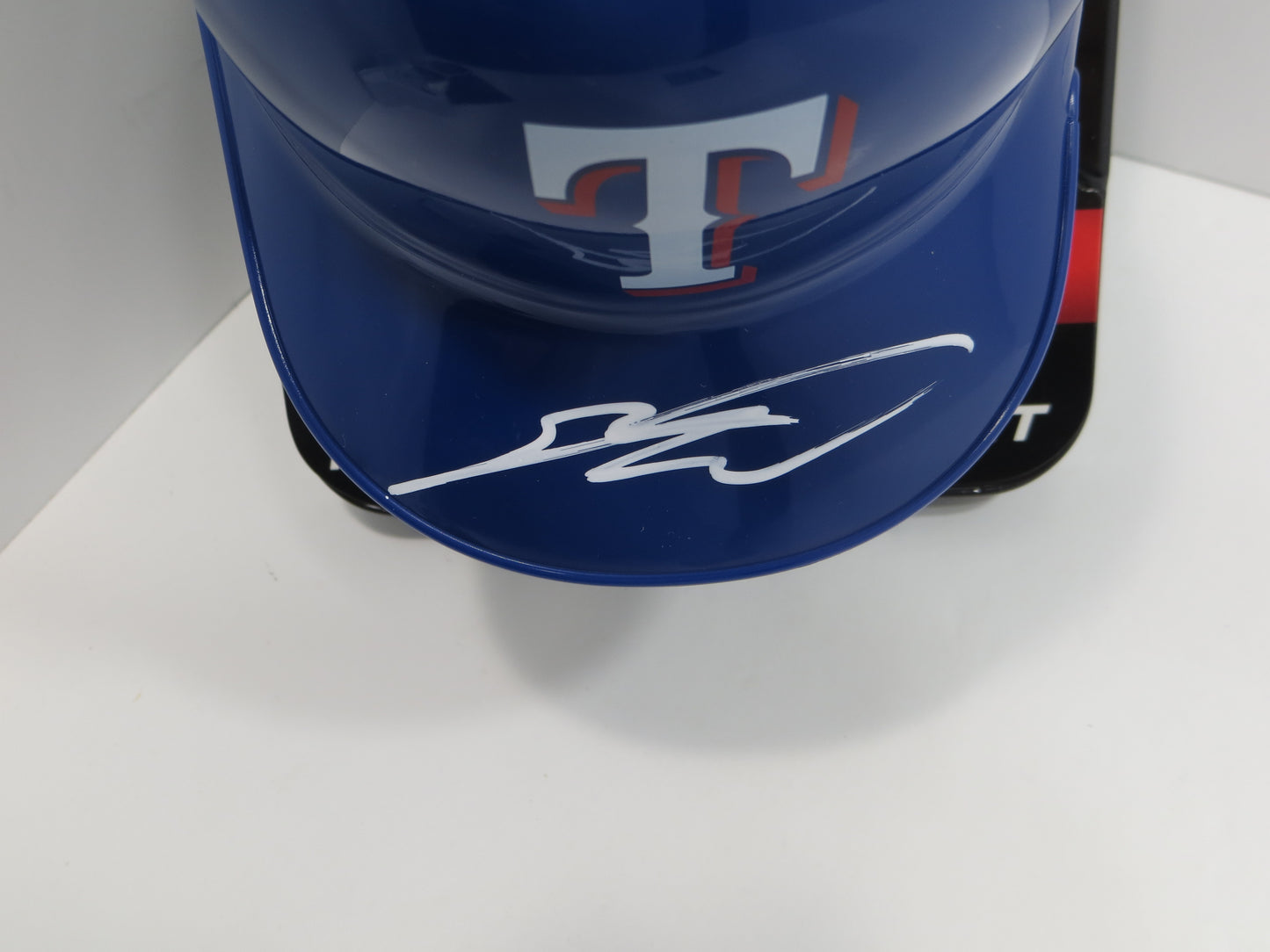 SEBASTIAN WALCOTT SIGNED TEXAS RANGERS MINI RAWLINGS BATTING HELMET BAS