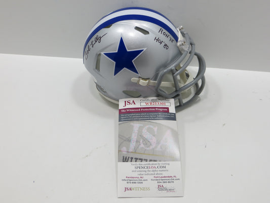 BOB LILLY SIGNED DALLAS COWBOYS RIDDELL MINI TB HELMET w/2 INSCs JSA COA