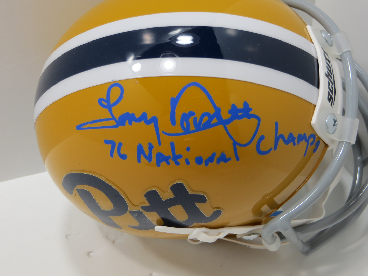 TONY DORSETT SIGNED PITT PANTHERS THROWBACK MINI HELMET w/76NATCHAMPS BAS