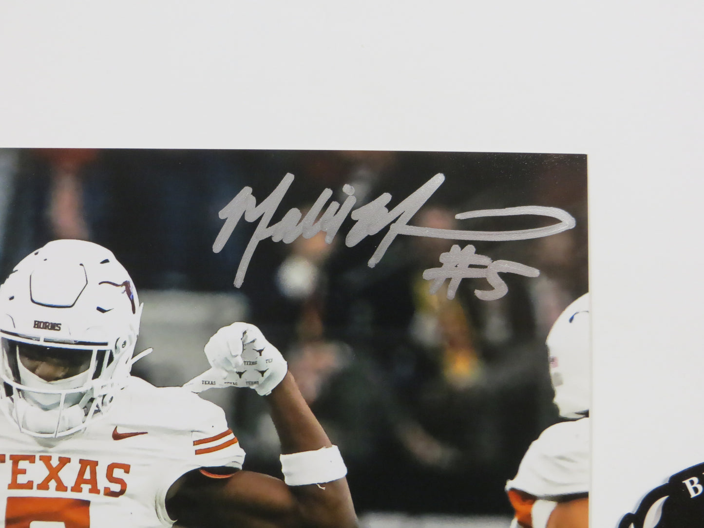 MALIK MUHAMMAD Texas Longhorns White Jersey SIGNED 8x10 PHOTO BAS COA