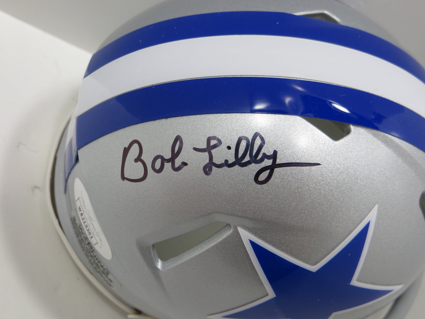 BOB LILLY SIGNED DALLAS COWBOYS RIDDELL MINI TB HELMET w/2 INSCs JSA COA