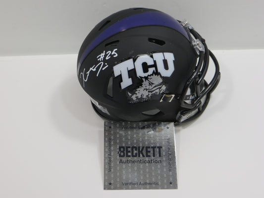 KaVONTAE TURPIN SIGNED TCU HORNED FROGS MINI HELMET Dallas Cowboys BAS COA