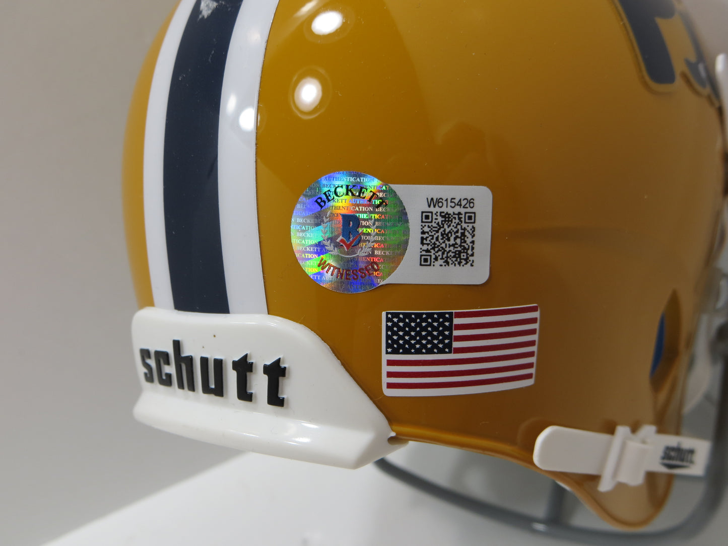 TONY DORSETT SIGNED PITT PANTHERS THROWBACK MINI HELMET w/76NATCHAMPS BAS