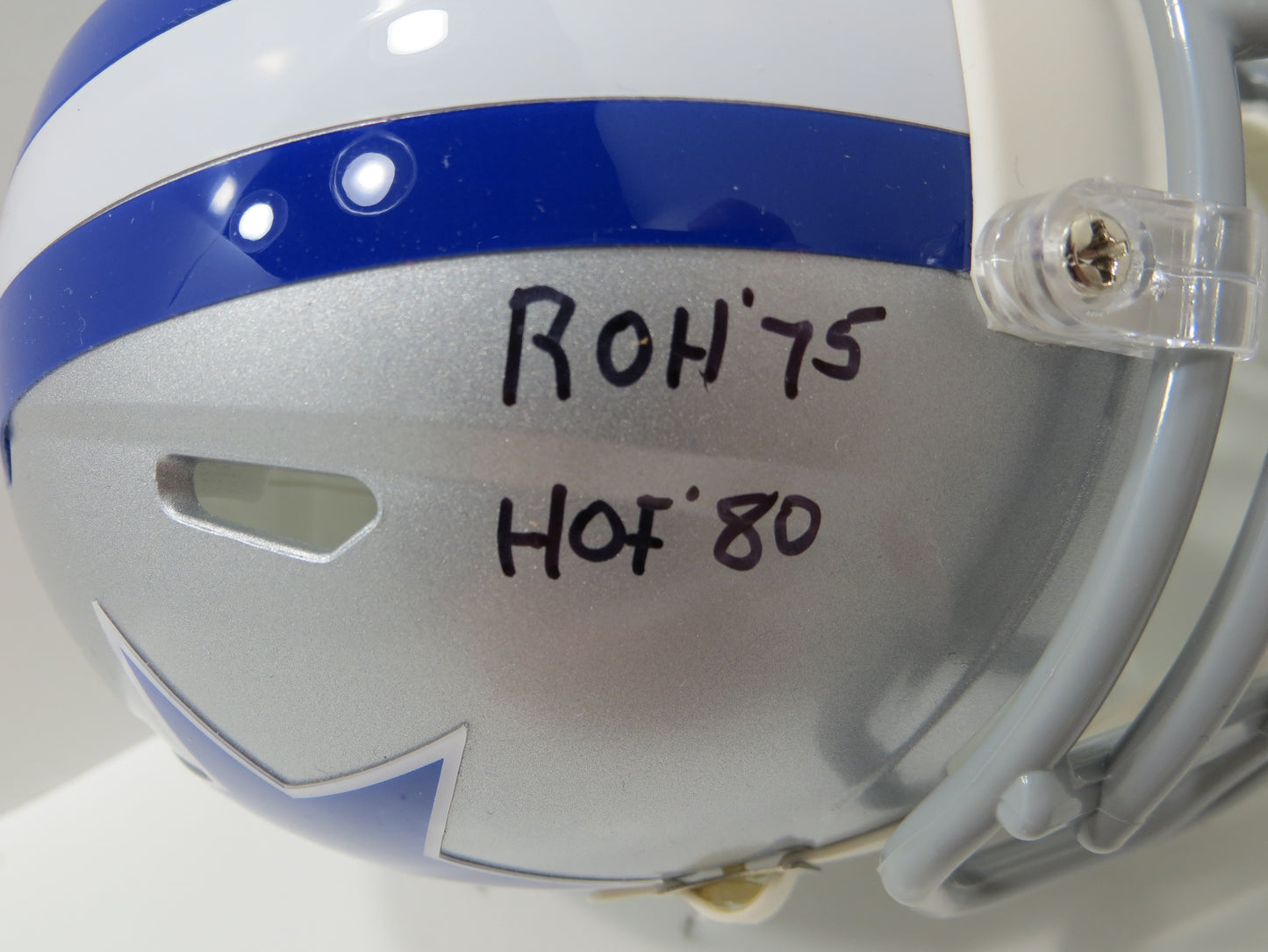 BOB LILLY SIGNED DALLAS COWBOYS RIDDELL MINI TB HELMET w/2 INSCs JSA COA