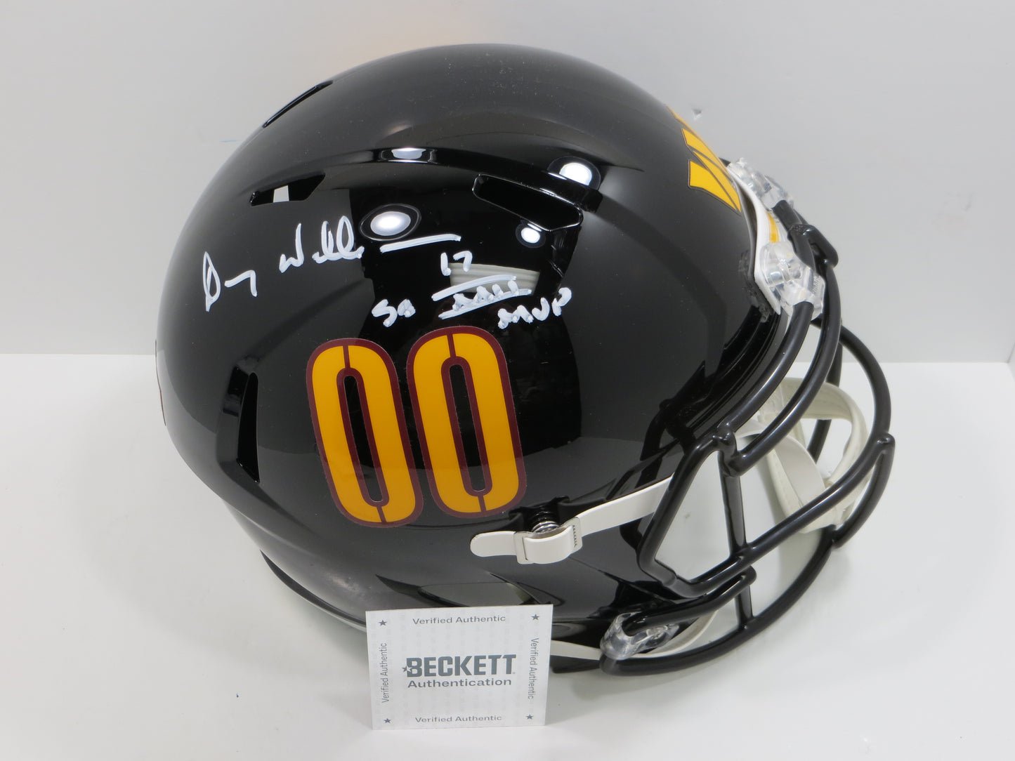 DOUG WILLIAMS WASHINGTON REDSKINS SIGNED RIDDELL SPEED F/S Helmet w/INSC BAS