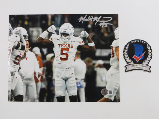 MALIK MUHAMMAD Texas Longhorns White Jersey SIGNED 8x10 PHOTO BAS COA