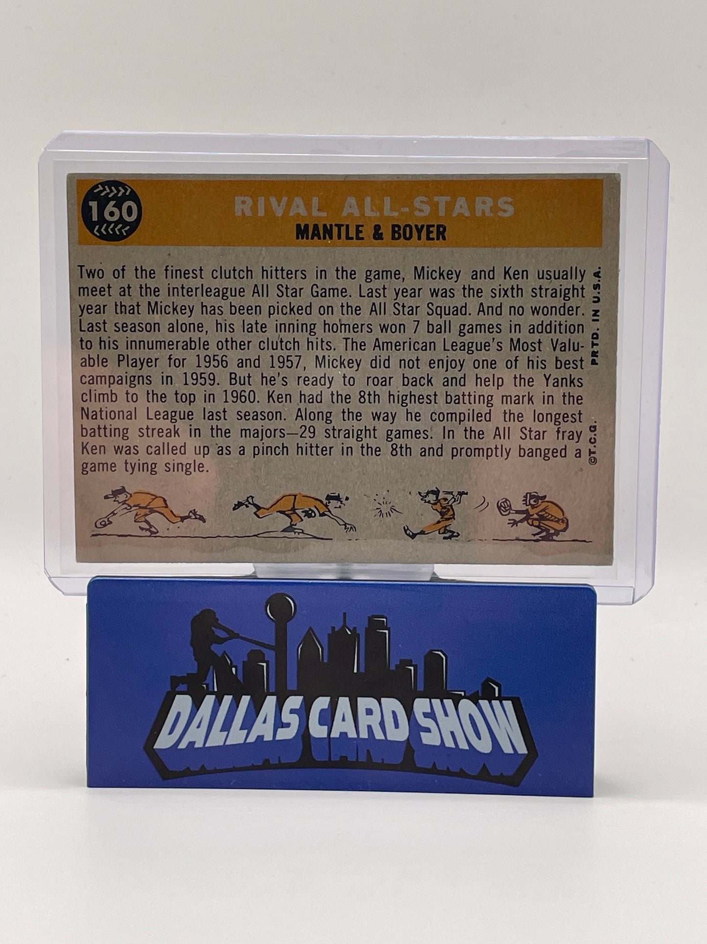1960 Topps Mickey Mantle Ken Boyer #160 Rival All Stars Yankees Baseball Card