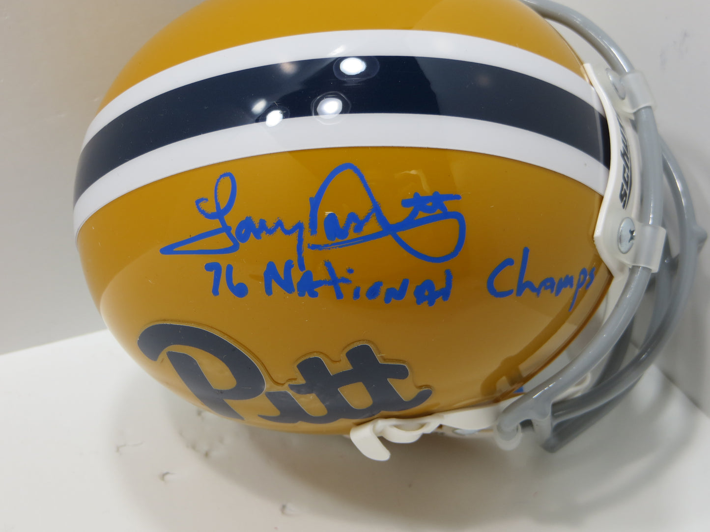 TONY DORSETT SIGNED PITT PANTHERS THROWBACK MINI HELMET w/76NATCHAMPS BAS