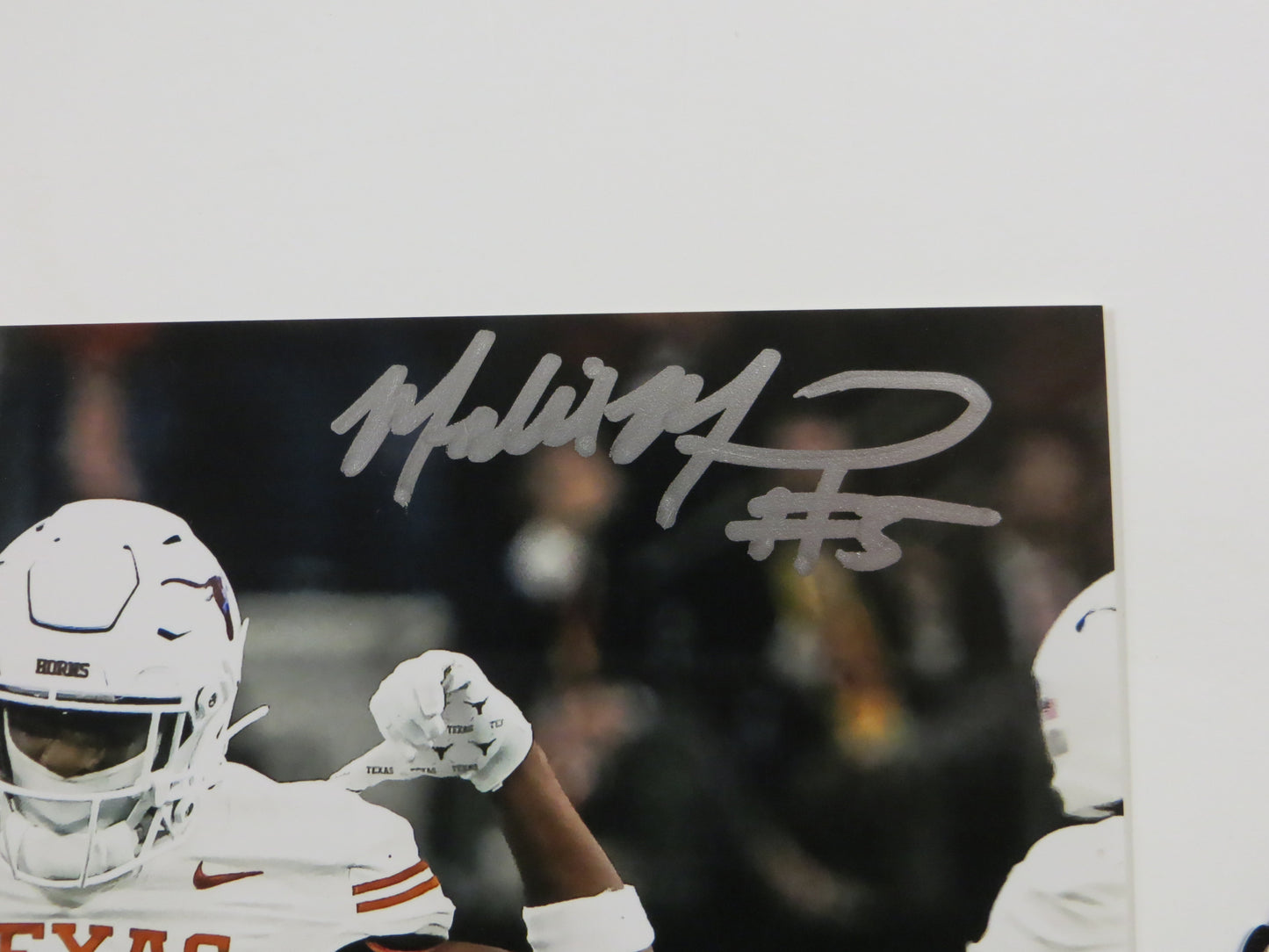 MALIK MUHAMMAD Texas Longhorns White Jersey SIGNED 8x10 PHOTO BAS COA