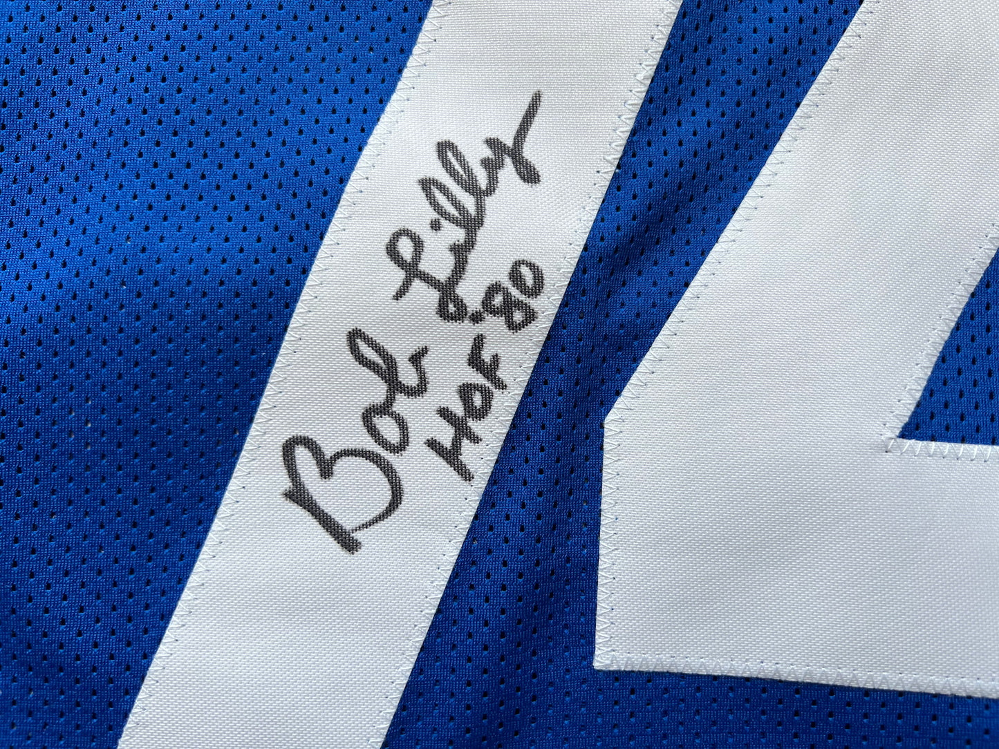 BOB LILLY SIGNED BLUE JERSEY Size 2XL Dallas Cowboys w/HOF 80 BAS COA