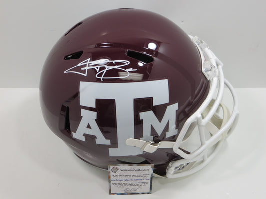 JOHNNY MANZIEL TEXAS A&M AGGIES SIGNED RIDDELL SPEED FULL SIZE HELMET Schwartz