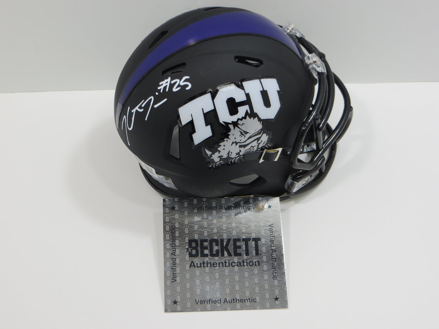 KaVONTAE TURPIN SIGNED TCU HORNED FROGS MINI HELMET Dallas Cowboys BAS COA