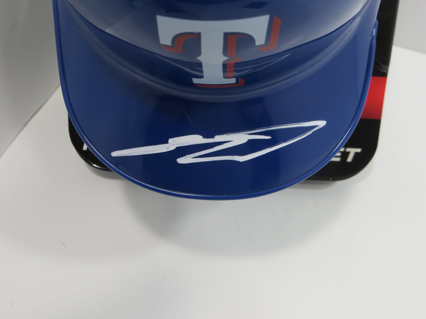 SEBASTIAN WALCOTT SIGNED TEXAS RANGERS MINI RAWLINGS BATTING HELMET BAS