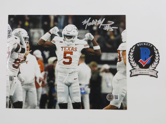 MALIK MUHAMMAD Texas Longhorns White Jersey SIGNED 8x10 PHOTO BAS COA