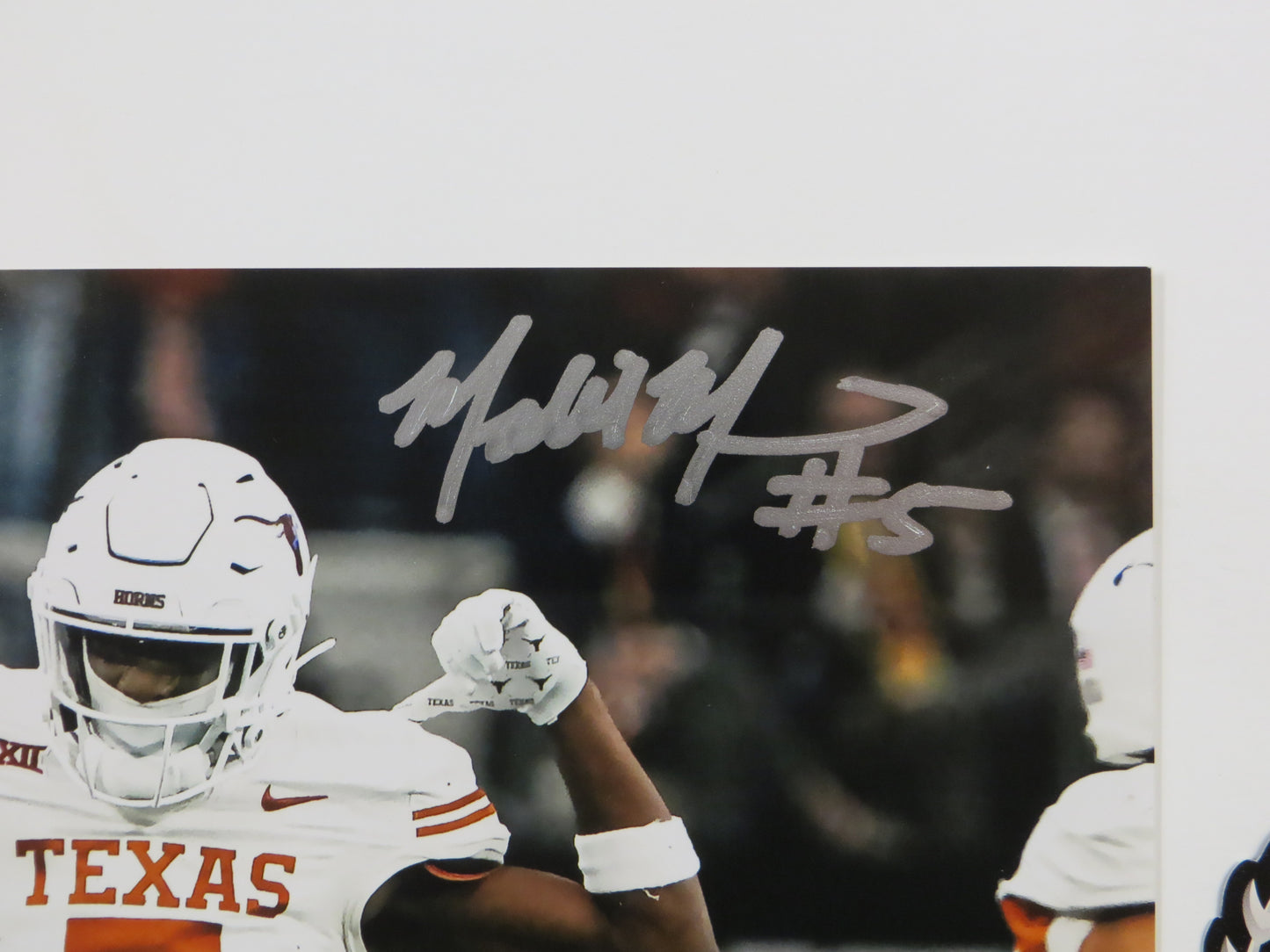 MALIK MUHAMMAD Texas Longhorns White Jersey SIGNED 8x10 PHOTO BAS COA