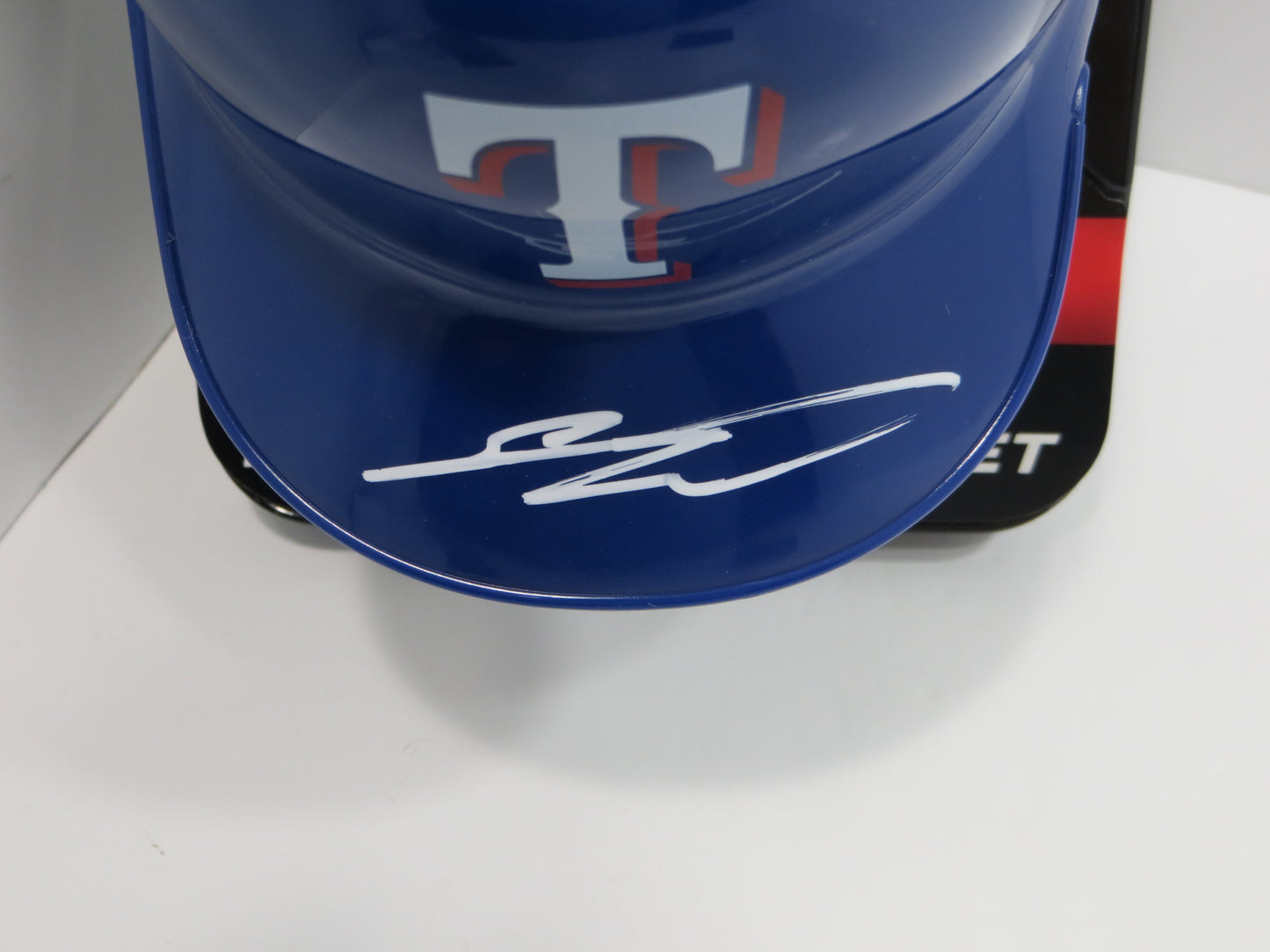 SEBASTIAN WALCOTT SIGNED TEXAS RANGERS MINI RAWLINGS BATTING HELMET BAS
