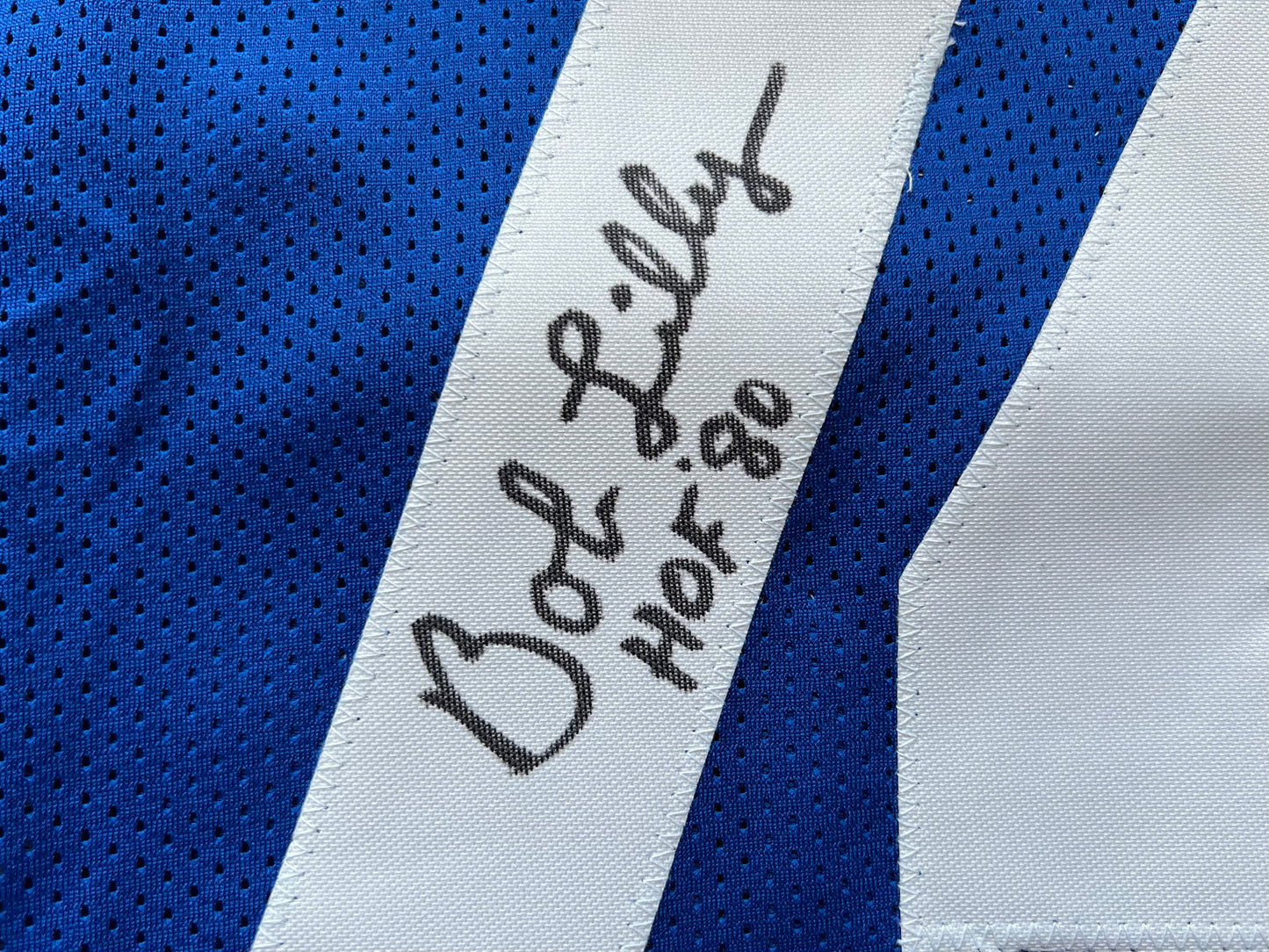 BOB LILLY SIGNED BLUE JERSEY Size 2XL Dallas Cowboys w/HOF 80 BAS COA