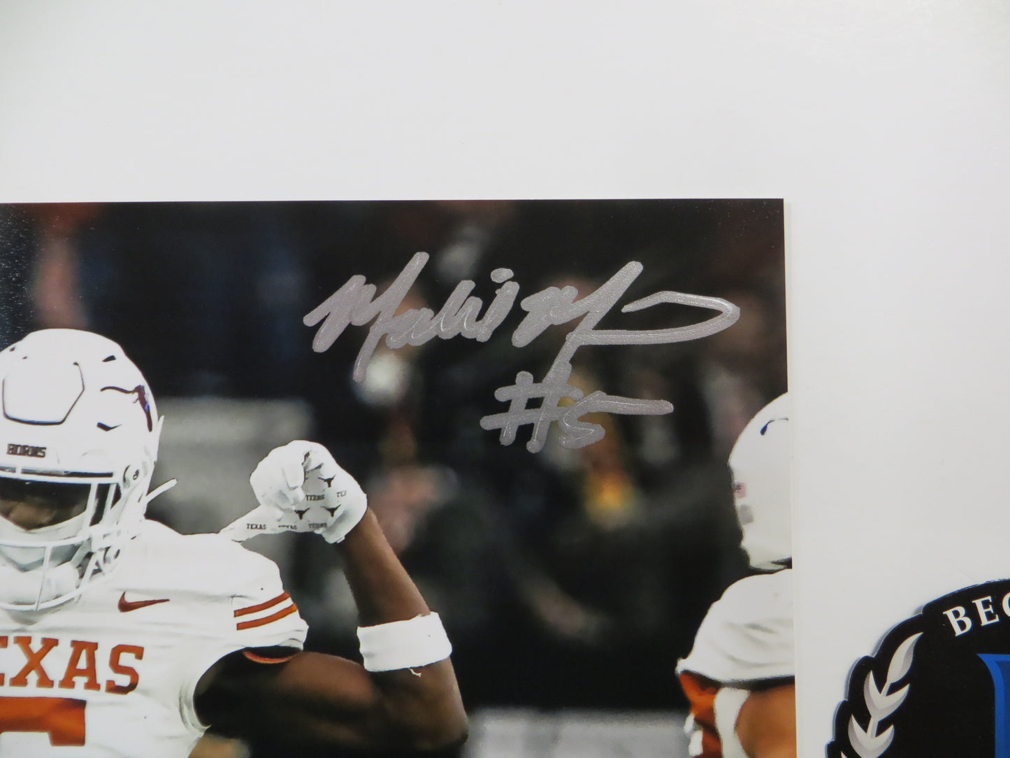 MALIK MUHAMMAD Texas Longhorns White Jersey SIGNED 8x10 PHOTO BAS COA