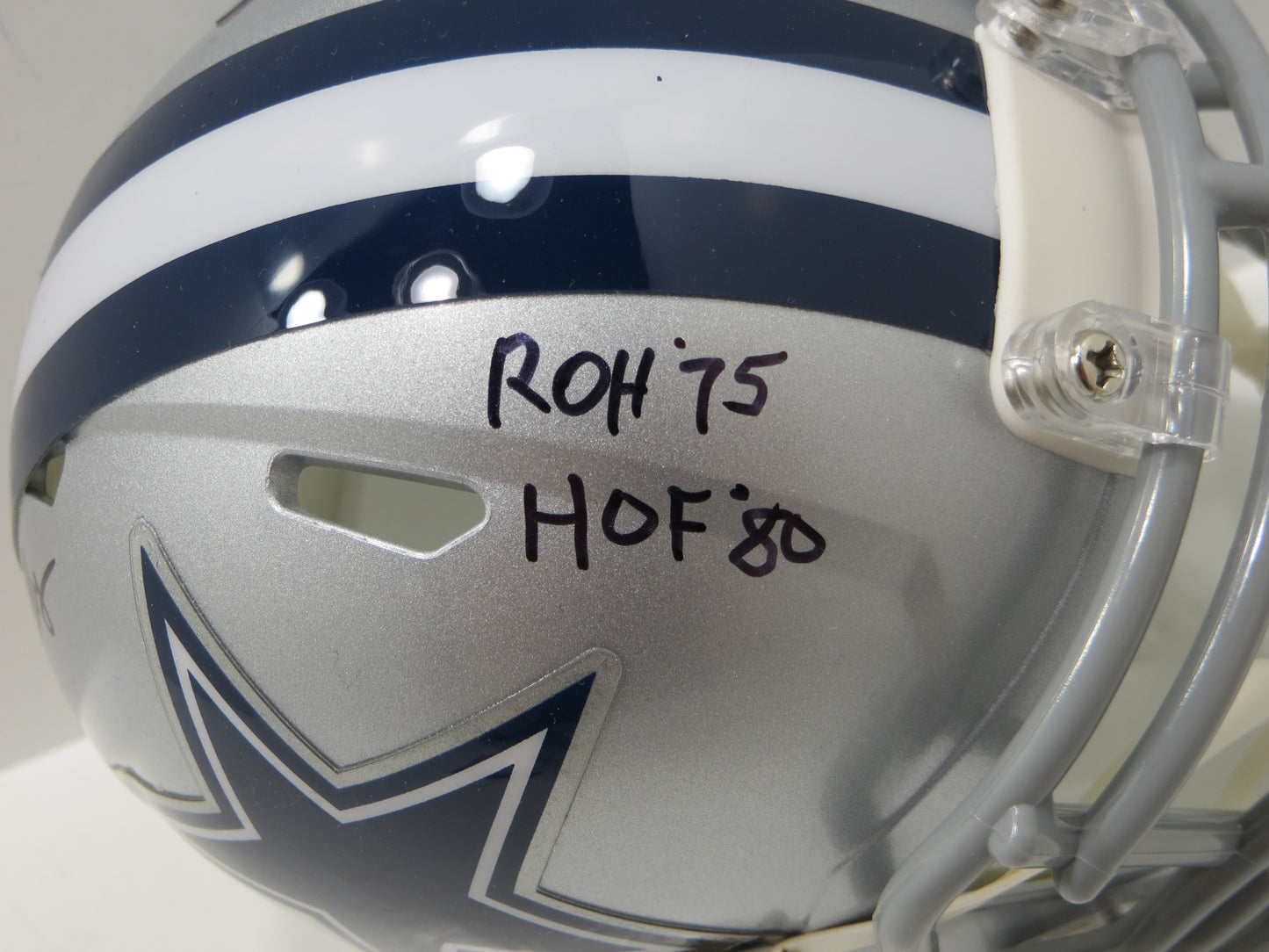 BOB LILLY SIGNED DALLAS COWBOYS RIDDELL MINI HELMET w/2 INSCs JSA COA