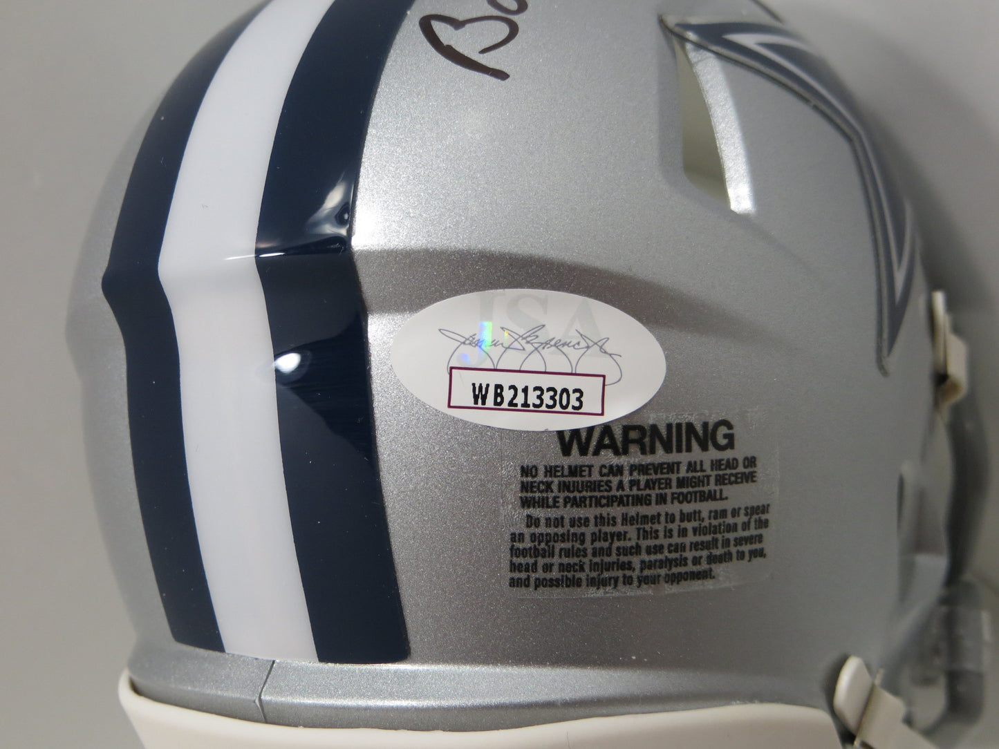 BOB LILLY SIGNED DALLAS COWBOYS RIDDELL MINI HELMET w/2 INSCs JSA COA
