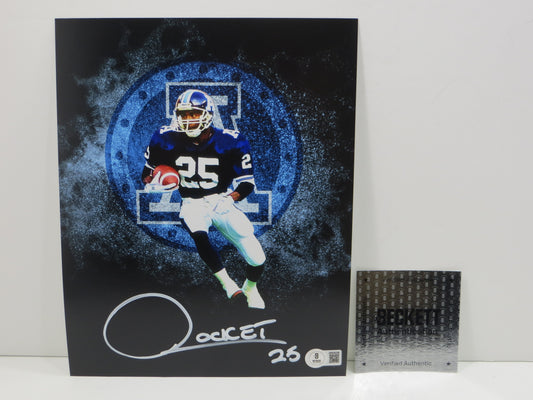 RAGHIB ROCKET ISMAIL TORONTO ARGONAUTS SIGNED 8x10 PHOTO LOGO BAS