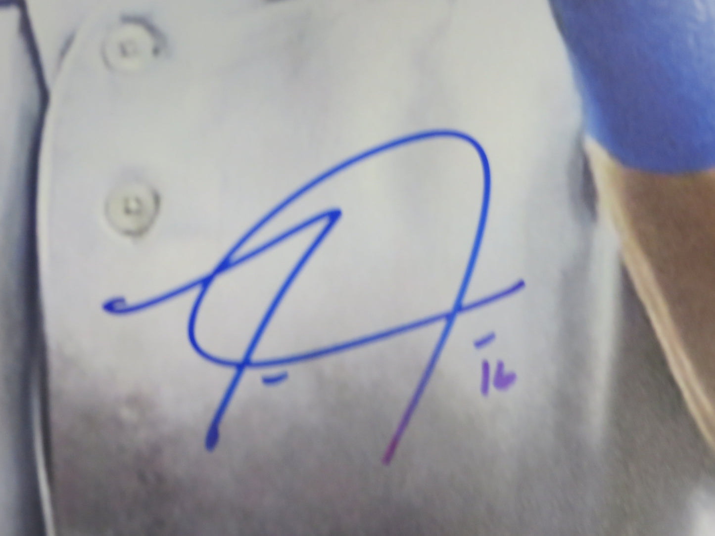 TRAVIS JANKOWSKI TEXAS RANGERS SIGNED 24x36 Dallas Card Show FOAM BOARD BAS