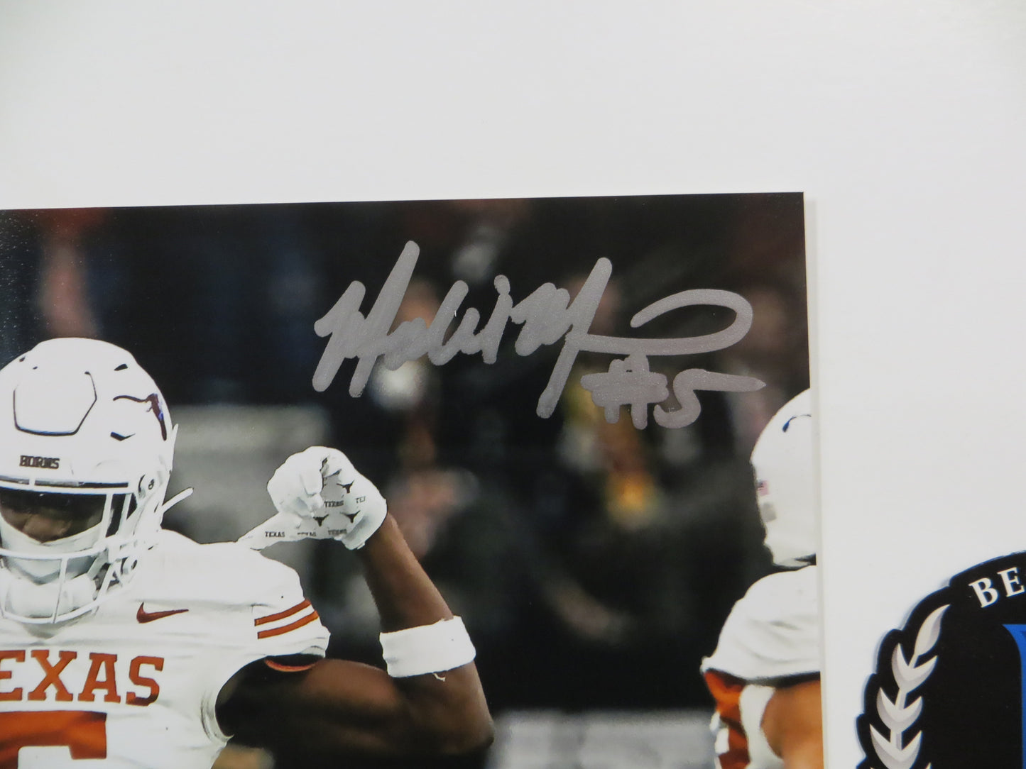MALIK MUHAMMAD Texas Longhorns White Jersey SIGNED 8x10 PHOTO BAS COA