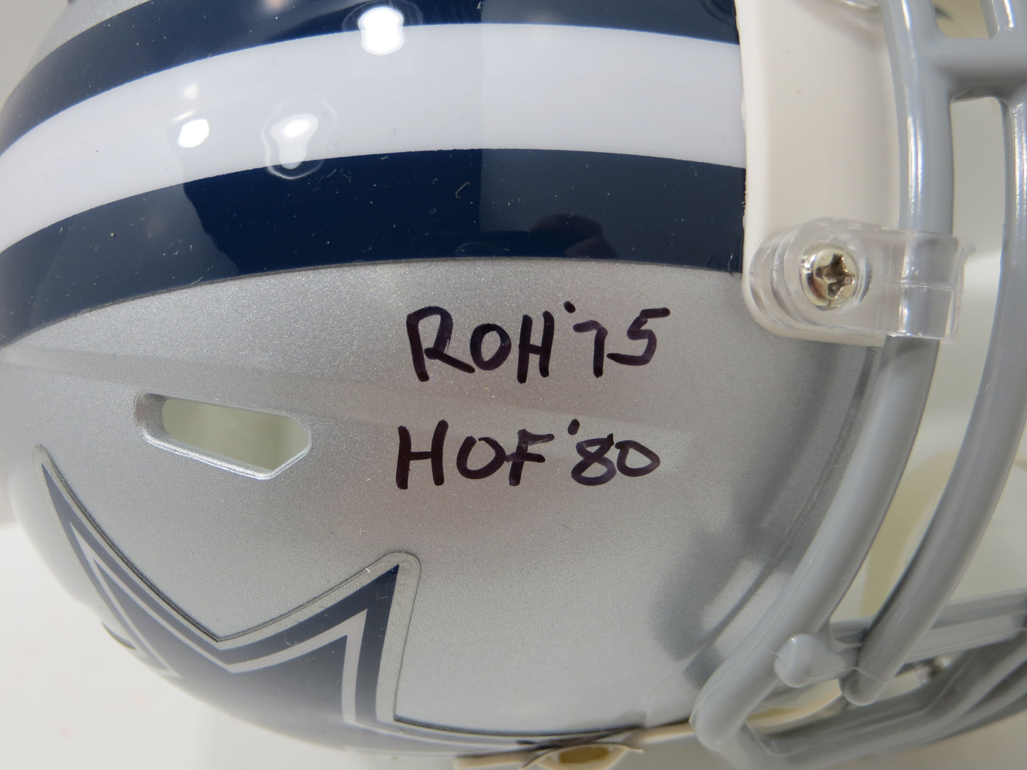 BOB LILLY SIGNED DALLAS COWBOYS RIDDELL MINI HELMET w/2 INSCs JSA COA