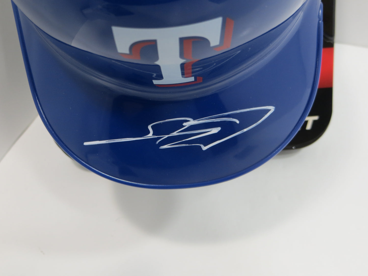 SEBASTIAN WALCOTT SIGNED TEXAS RANGERS MINI RAWLINGS BATTING HELMET BAS