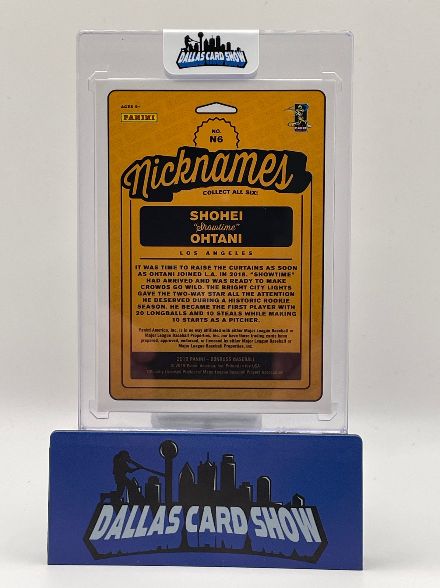 2019 Panini Donruss #N6 Shohei Ohtani Vector Nicknames "Showtime" Dodgers