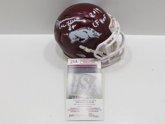 DARREN McFADDEN SIGNED ARKANSAS RAZORBACKS Riddell MINI HELMET wCFHOF BAS