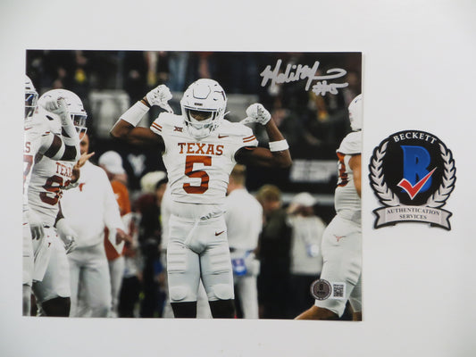 MALIK MUHAMMAD Texas Longhorns White Jersey SIGNED 8x10 PHOTO BAS COA