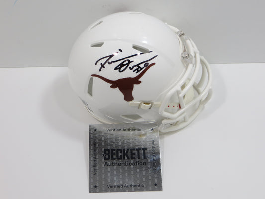 DeMARVION OVERSHOWN SIGNED TEXAS UT LONGHORNS MINI HELMET Cowboys BAS