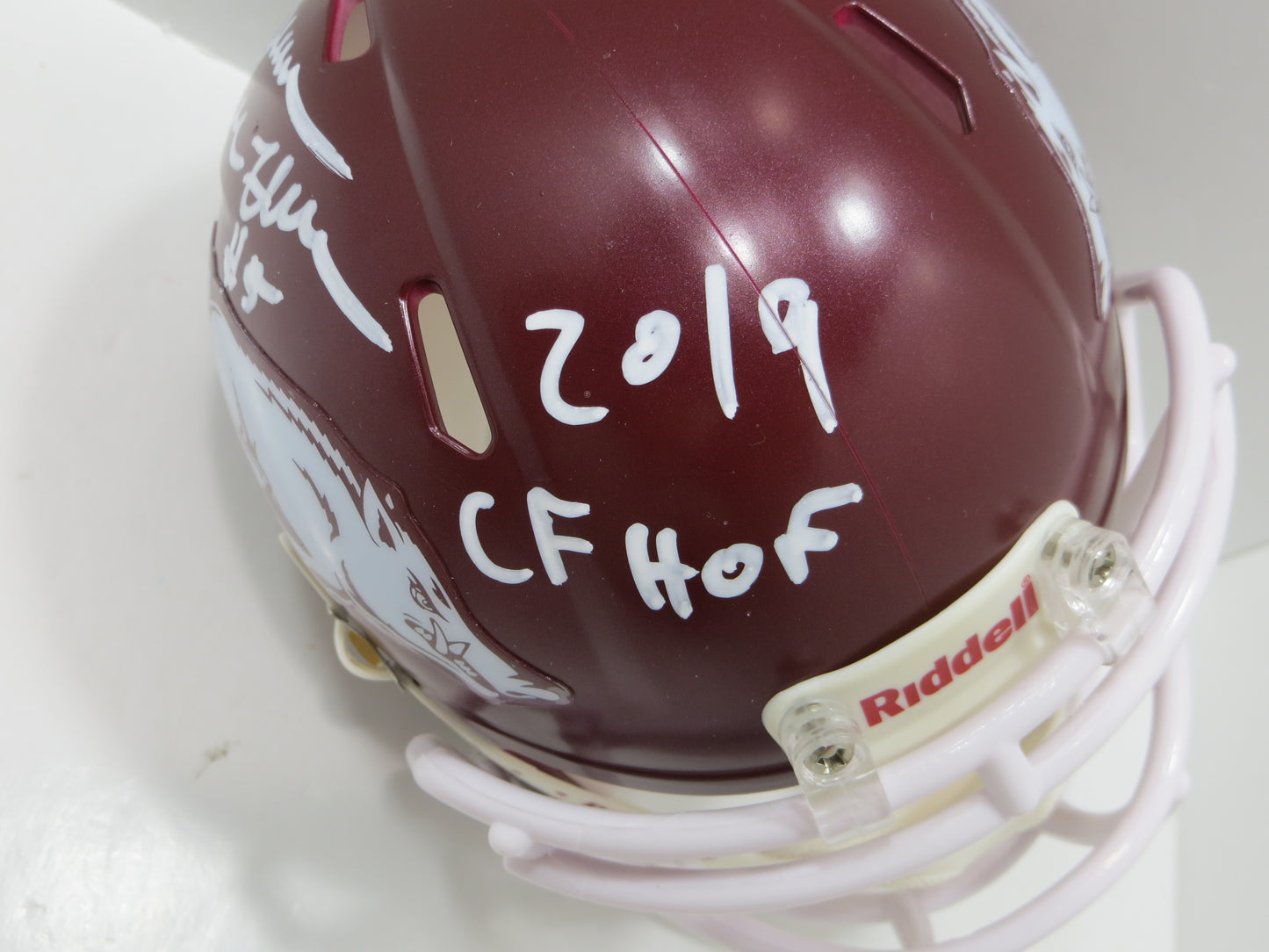 DARREN McFADDEN SIGNED ARKANSAS RAZORBACKS Riddell MINI HELMET wCFHOF BAS